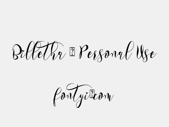 Billetha - Personal Use