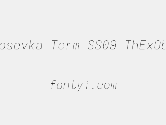Iosevka Term SS09 ThExObl