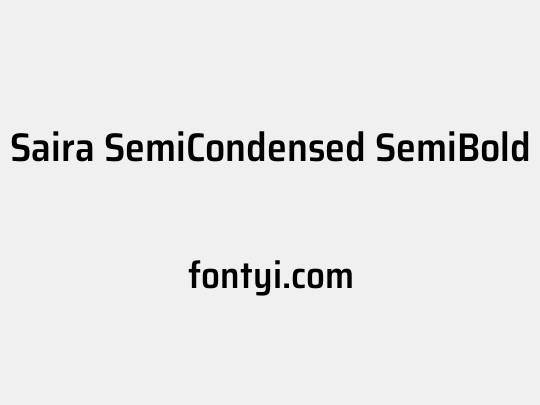 Saira SemiCondensed SemiBold