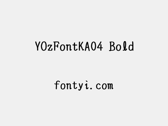 YOzFontKA04 Bold