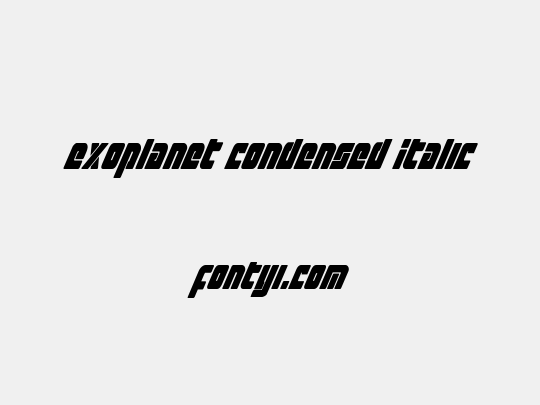 Exoplanet Condensed Italic