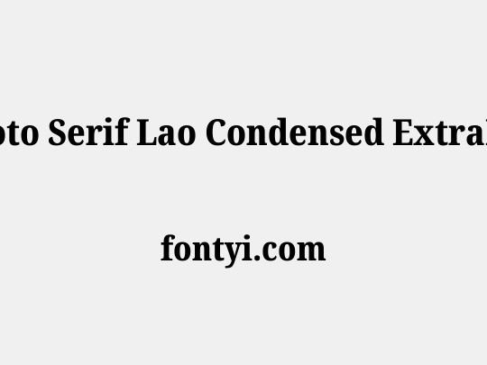 Noto Serif Lao Condensed ExtraBold