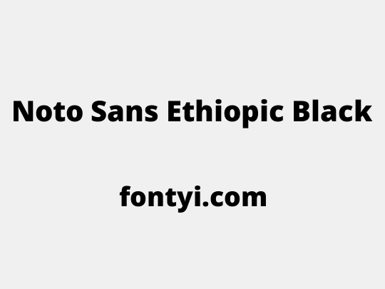 Noto Sans Ethiopic Black