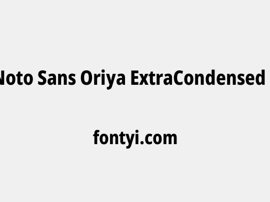 Noto Sans Oriya ExtraCondensed ExtraBold