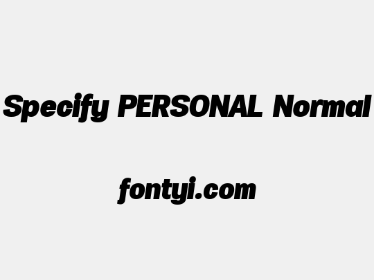 Specify PERSONAL Normal