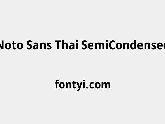 Noto Sans Thai SemiCondensed