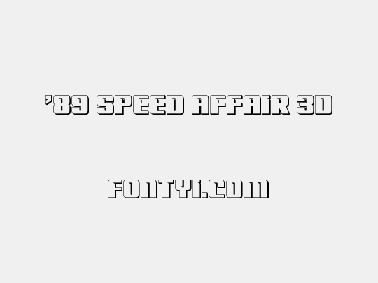 '89 Speed Affair 3D