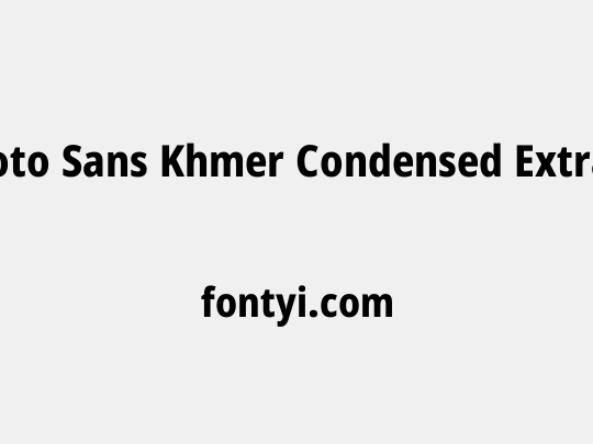 Noto Sans Khmer Condensed ExtraBold
