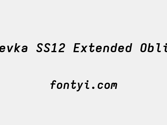 Iosevka SS12 Extended Oblique