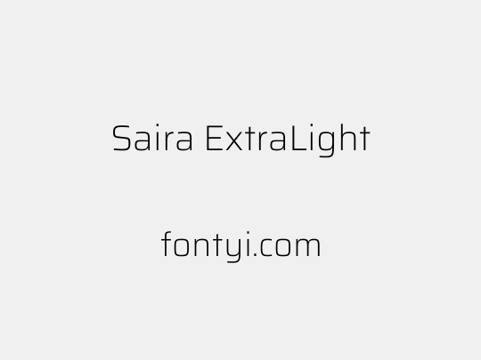 Saira ExtraLight