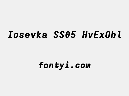 Iosevka SS05 HvExObl