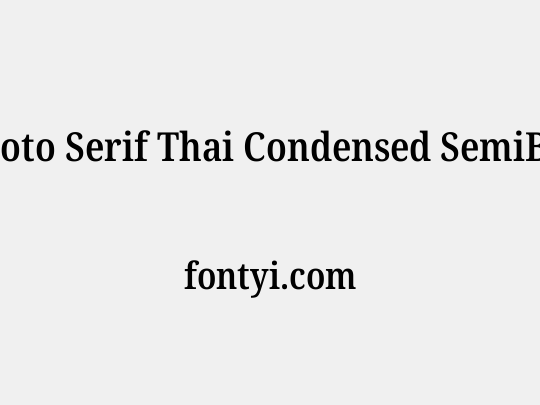 Noto Serif Thai Condensed SemiBold