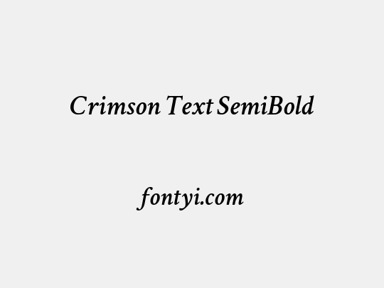 Crimson Text SemiBold