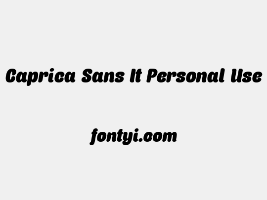 Caprica Sans It Personal Use