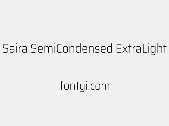 Saira SemiCondensed ExtraLight
