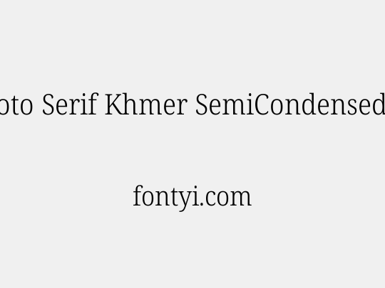 Noto Serif Khmer SemiCondensed Light
