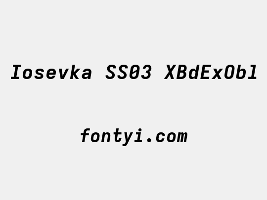 Iosevka SS03 XBdExObl