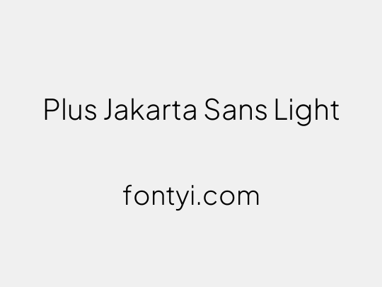 Plus Jakarta Sans Light