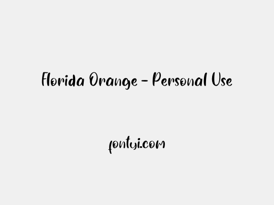 Florida Orange - Personal Use