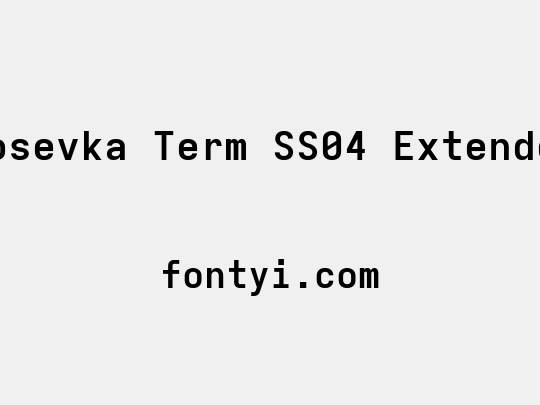 Iosevka Term SS04 Extended