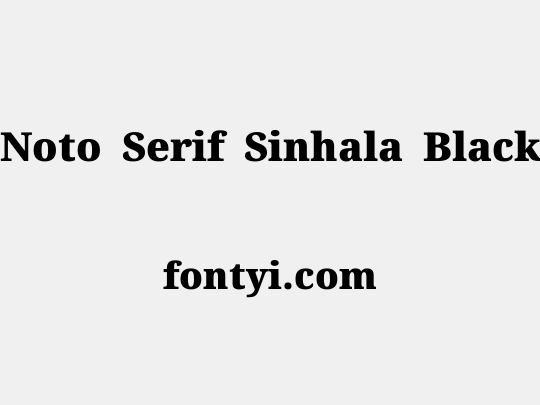 Noto Serif Sinhala Black