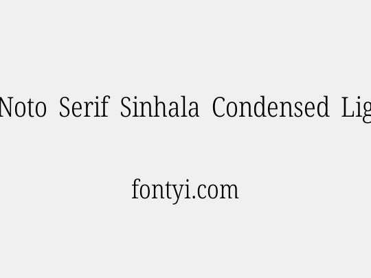 Noto Serif Sinhala Condensed Light