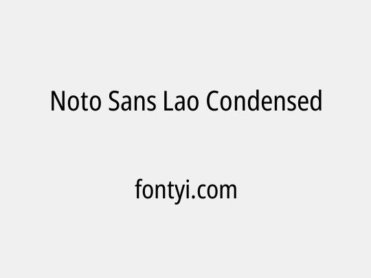 Noto Sans Lao Condensed