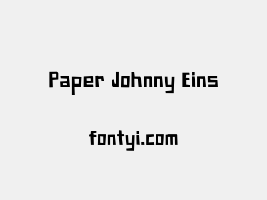 Paper Johnny Eins