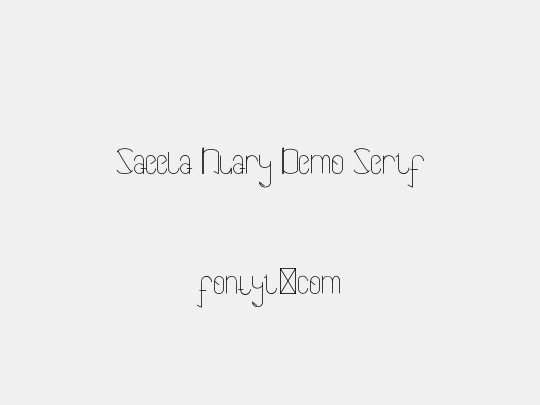 Saeela Nuary Demo Serif