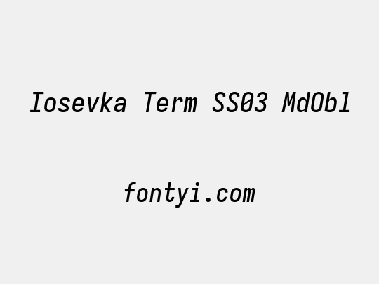 Iosevka Term SS03 MdObl