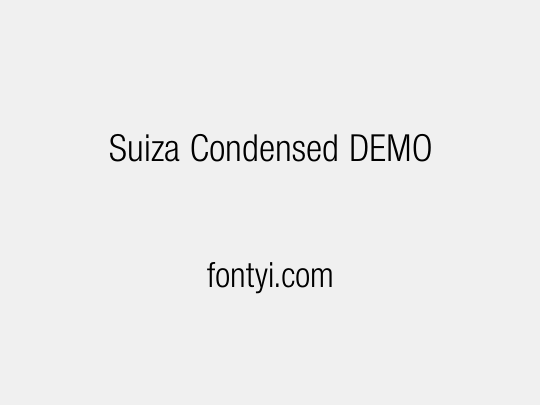Suiza Condensed DEMO