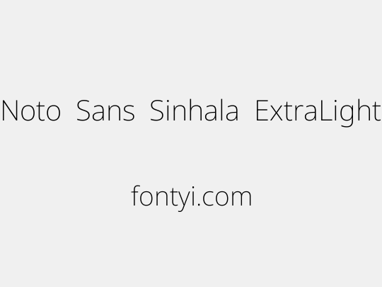 Noto Sans Sinhala ExtraLight