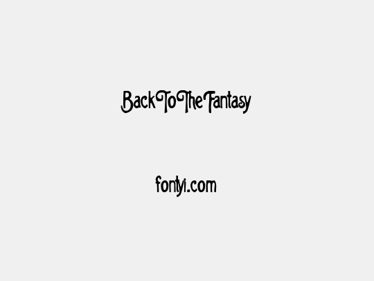 Back To The Fantasy