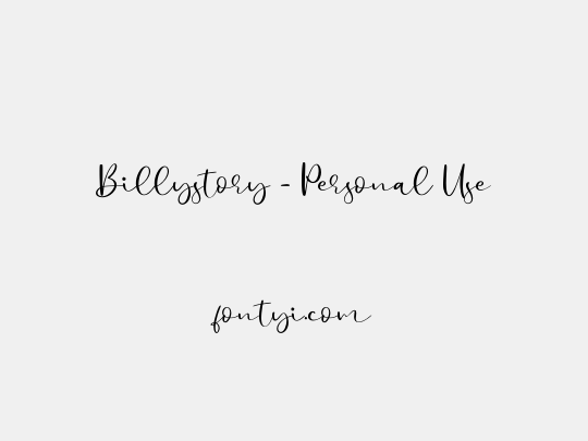 Billystory - Personal Use