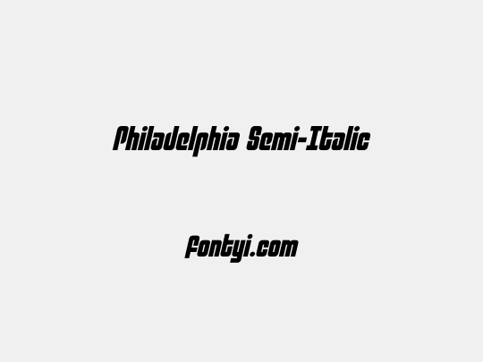 Philadelphia Semi-Italic