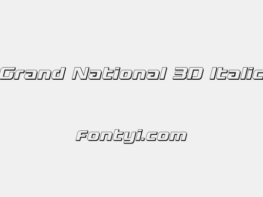 Grand National 3D Italic
