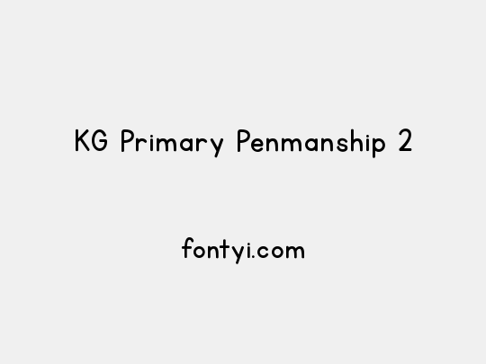 KG Primary Penmanship 2