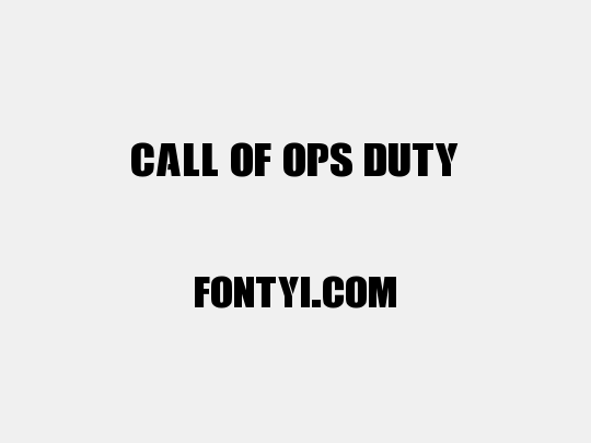 Call Of Ops Duty