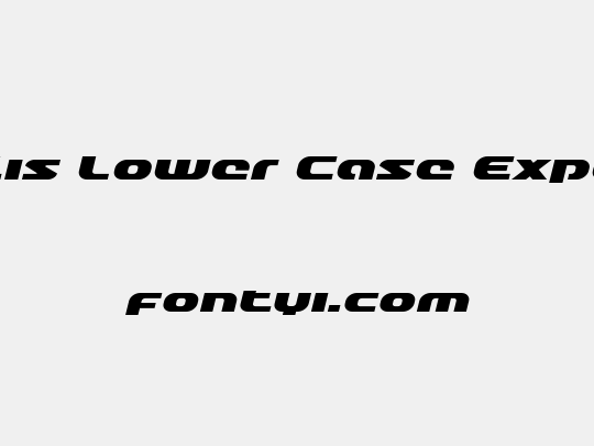 Annapolis Lower Case Expanded Italic