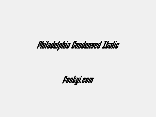 Philadelphia Condensed Italic