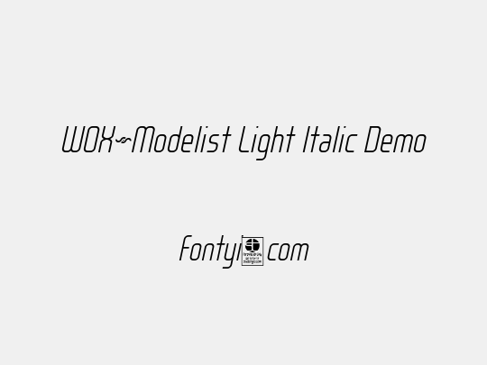 WOX~Modelist Light Italic Demo