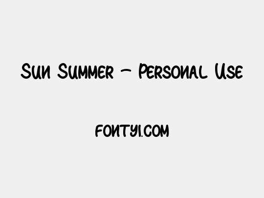 Sun Summer - Personal Use