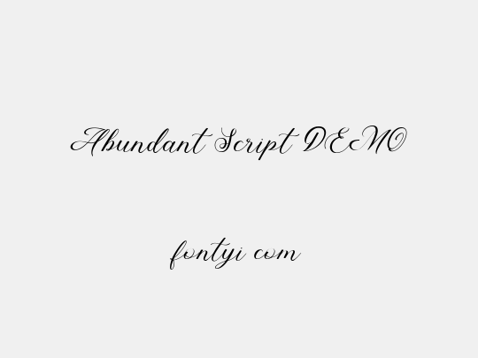 Abundant Script DEMO