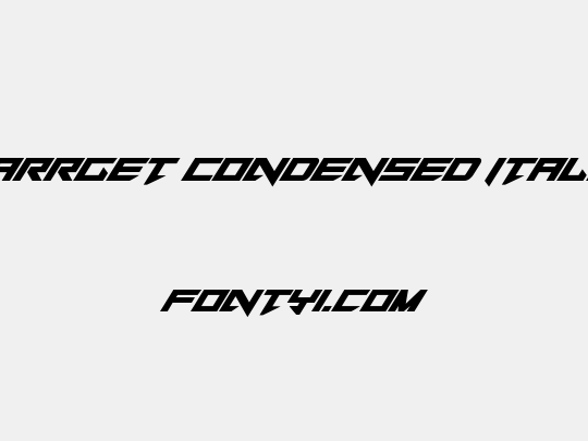 Tarrget Condensed Italic