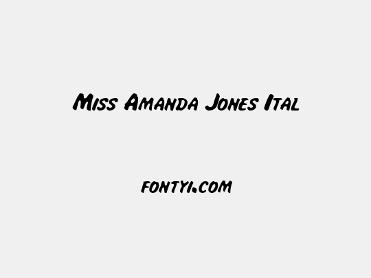 Miss Amanda Jones Ital