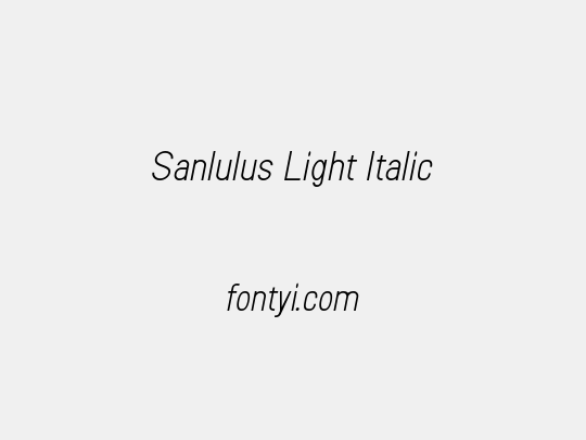 Sanlulus Light Italic