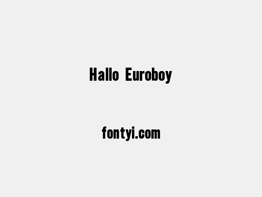 Hallo Euroboy