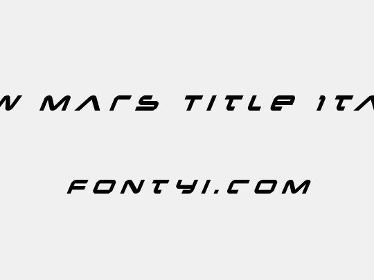 New Mars Title Italic