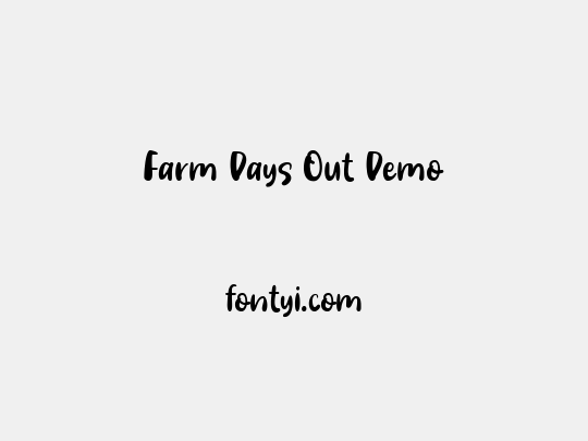 Farm Days Out Demo