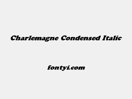 Charlemagne Condensed Italic